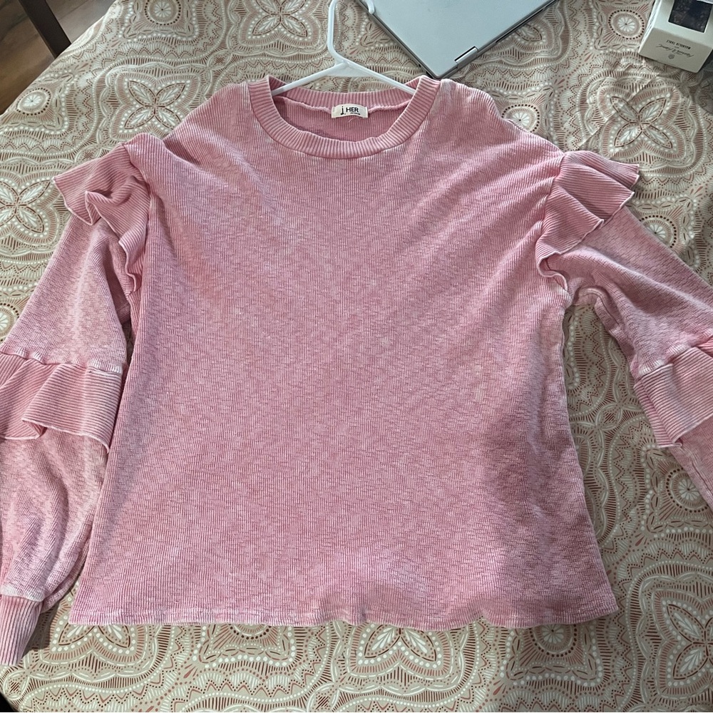 Pink Ruffled Women's Top